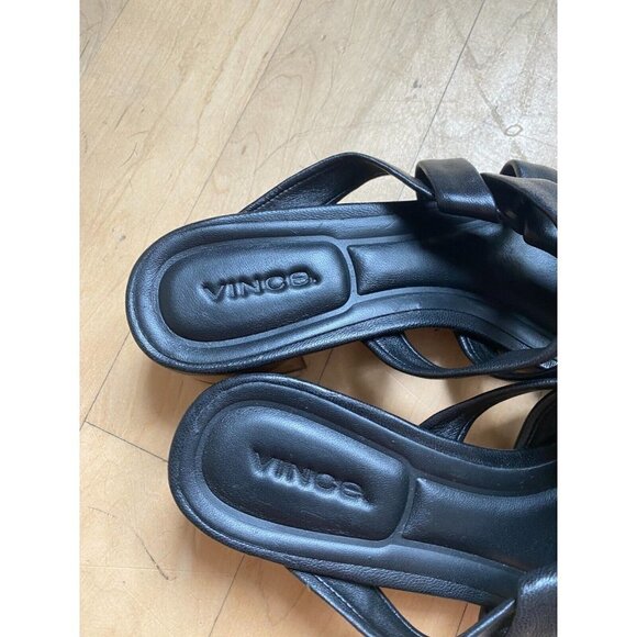 VINCE Women's "Tessa" block heel sandals leather square toe - Picture 3 of 8